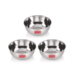 HAZEL Stainless Steel Dinner Bowl Katori Serving Wati Silver - Pack of 3-picture-13