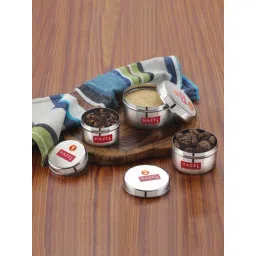 HAZEL Stainless Steel Mini Containers Heavy Gauge Premium Airtight Dabbi Dabba Set of 3, Silver-image-19