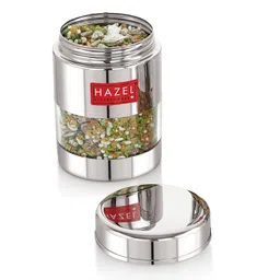 HAZEL Stainless Steel Mukhwas Container | See Through Small Container for Kitchen Storage Set | Transparent Airtight Jar For Modular Kitchen, 170 ml-picture-10