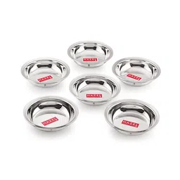 HAZEL Stainless Steel Plate Set Small Dish For Snacks Breakfast Silver - Pack of 6-picture-17