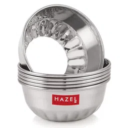HAZEL Stainless Steel Serving Bowl Wati Dessert Vati Katori Silver - Pack of 6-picture-12