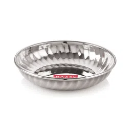 HAZEL Stainless Steel Serving Sweet Dish Dessert Plate - Silver-picture-23