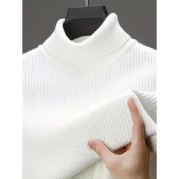 hea7ens Men Striped High Neck White Sweater-picture-13
