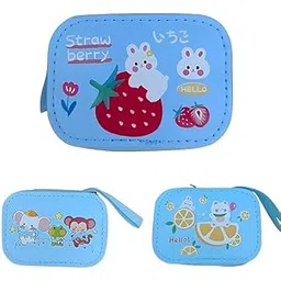 headly Rectangular Small Wallets for Women Coins Zipper Pocket Purse for Girls Kids Storage Bag Stylish Coin Pouch Bag Birthday Gift Return Gift Multidesign Pack of 1 (Color: Blue)-picture-26