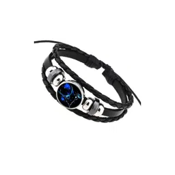 HEALINGGEMS Unisex Blue & Black Leather Multistrand Bracelet-picture-24