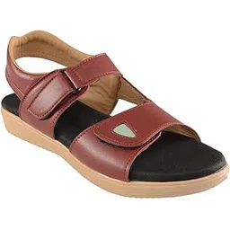 HEALTH FIT Extra Soft Ortho Care Diabetic & Orthopedic Sandal/Doctor Sandal Footwear with Arch Support Women Brown-picture-11