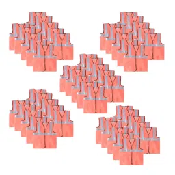 HEALTH SAFE HS-R-JACKET-ORANGE-VELCRO-50 Reflective Safety Jacket (Pack of 50)-picture-43