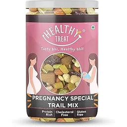 Healthy Treat Pregnancy Special Trail Mix 250g | Nutritional Snack for Moms | 6+ Varieties like Almond, Cashew, Hazelnut, Dried Mango, Dried Apricot, Roasted Pumpkin Seed | Pregnancy food for women | Healthy Nutritious Pregnancy Snacks-picture-11