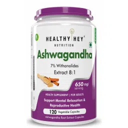 HealthyHey Nutrition Ashwagandha Root Extract,  120 capsules  image 1
