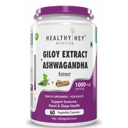 HealthyHey Nutrition Giloy & Ashwagandha Extract, 60 veggie capsule(s)-picture-14