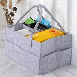 Heart Home Diaper Caddy Bag for Travel|Baby Bag for Smart Mothers|Nursery Storage Foldable Organizer (Grey)-picture-29