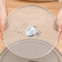 heart home Multipurpose Stainless Steel Vessel Net Cover/Strainer, 12 Inch (Silver) 31 inch Lid-picture-27