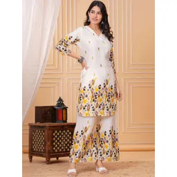 HEARTLOOM Women Floral Printed Regular Kurta with Palazzos-picture-14