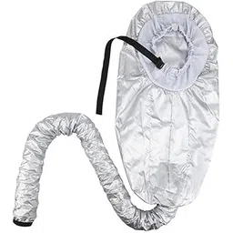HEAVENGLOW Hair Drying Bonnet Portable Hooded Hair Dryer Cap for Summer orarium Home Silver and Black trim-picture-25