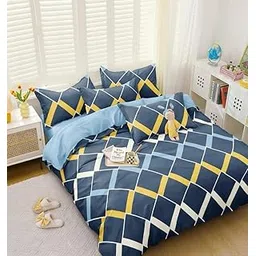 Heavy & Soft Glace Cotton King Size Duvet Cover II Razai Cover II Quilt Cover II Dohar for Double Bed with Zipper (90x100 Inch,) Multi Shades Designs and Diffrent Prints.-image-49