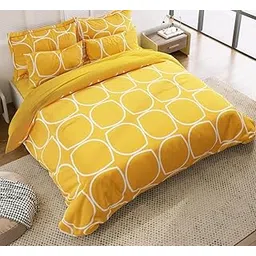 Heavy & Soft Glace Cotton King Size Duvet Cover II Razai Cover II Quilt Cover II Dohar for Double Bed with Zipper (90x100 Inch, Navy Blue Lines)-image-16