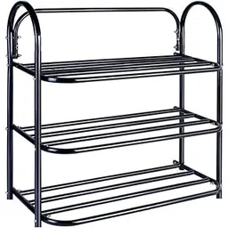 Heavy Metal Home Utility Foldable Shoe Rack 3 Shelves Durable and Multipurpose Shoe Rack/Shoe Stand/Shelf Book Stand/Shelve/Multipurpose Rack 3 Shelf (3 Shelf)-picture-14