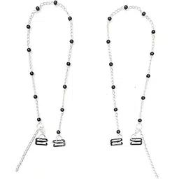 heddz Silver Chain Bra Straps with Black Beads| Fashionable & Durable Replacement Straps for Everyday Use | Stylish Straps for Dresses, Saree Blouses & Off-Shoulder Looks-picture-35