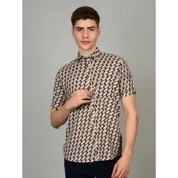 Heed Attentive Men Relaxed Fit Abstract Printed Spread Collar Cotton Casual Shirt-picture-19