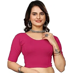heefee Women's Spandex Stretchable Elbow Sleeve Readymade Saree Blouse-picture-26
