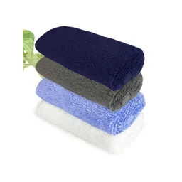 Heelium Blue & Grey 4-Pcs 600 GSM Bamboo Anti-Bacterial Face Towels-picture-12