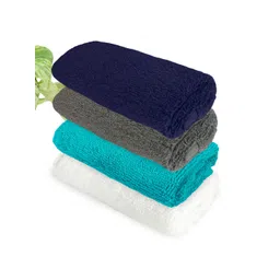 Heelium Blue & White 4-Pcs 600 GSM Anti-Bacterial Bamboo Face Towels-picture-40