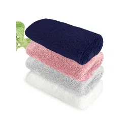 Heelium Blue & White 4 Pieces Bamboo 600GSM Anti Bacterial Face Towels-picture-34