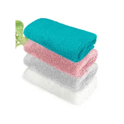 Heelium Grey & Teal 4-Pcs 600 GSM Bamboo Face Towels-picture-11