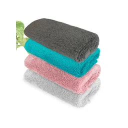 Heelium Grey & Teal Green 4 Pieces 600GSM Bamboo Anti Bacterial Face Towels-picture-30