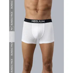 Heelium Men Pack of 2 Solid Anti-Bacterial & Odour-Free Trunks P2-TRUNK-WHT-XXL-picture-14