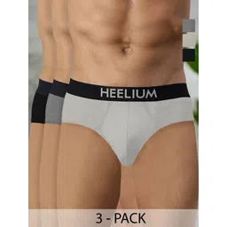 Heelium Men Pack Of 3 Bamboo Super Soft & Odour Free Comfort Fit Brief P3-BRIEF-BLKDGLG-S-picture-28