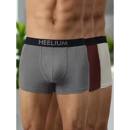 Heelium Men Pack Of 3 Bamboo Super Soft & Odour Free Comfort Fit Trunk P3-TRUNK-DGREDLG-S-picture-11