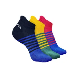 Heelium Men Pack Of 3 Striped Odour-Free & Breathable Bamboo Ankle-Length Socks-picture-33