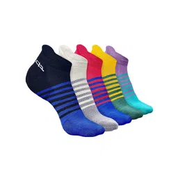 Heelium Men Pack Of 5 Striped Odour-Free & Breathable Ankle Length Socks-picture-20