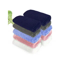 Heelium Navy-Blue & Grey 10-Pcs 600 GSM Anti-Bacterial Bamboo Face Towels-picture-26