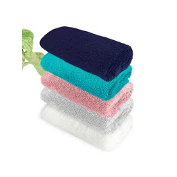 Heelium Navy Blue & Teal 5-Pcs 600 GSM Anti-Bacterial Bamboo Face Towels-picture-21
