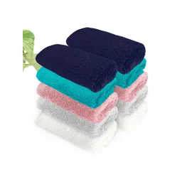 Heelium Navy-Blue & White 10-Pcs 600 GSM Anti-Bacterial Bamboo Face Towels-picture-10