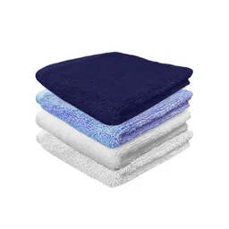 Heelium Navy-Blue & White 4-Pcs 600 GSM Anti-Bacterial Bamboo Face Towels image 4