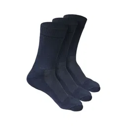Heelium Unisex Navy Blue Pack of 3 Odour-Free Breathable Bamboo Crew Length Socks-picture-40