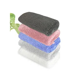 Heelium White & Peach 5 Pieces 600 GSM Bamboo Face Towels-picture-13