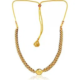 Heer Collection Traditional Wedding Maharashtrian Kolhapuri Thushi Saaj Thushi Mangalsutra Pendant Locket Necklace Set Jewellery For Women-picture-32