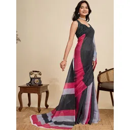 HEER FASHION Striped Zari Linen Blend Handloom Saree-picture-29