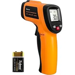 Helect Plastic Non-Contact Digital Laser Infrared Thermometer Temperature Gun With Lcd Display -58°F To 1022°F (-50°C To 550°C), Orange, Pack of 1-picture-14