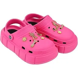 heleey Cartoon Embellished Slip-On Clogs, Lightweight Comfortable Footwear for Women and Girls (HOT Pink, UK Footwear Size System, Adult, Women, Numeric, Medium, 3)-picture-54