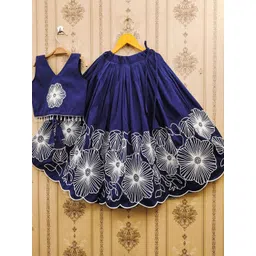Helene Girls Embroidered Thread Work Ready to Wear Lehenga &-picture-22