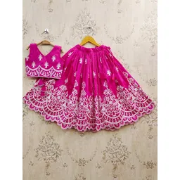 Helene Girls Embroidered Thread Work Ready to Wear Lehenga &-picture-30