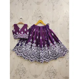 Helene Girls Embroidered Thread Work Ready to Wear Lehenga &-picture-32