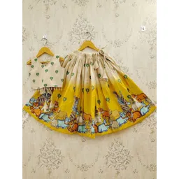 Helene Girls Printed Semi-Stitched Lehenga & Blouse With Dupatta-picture-30