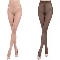 helisha Women's & Girls's Full Length High Waist Transparent Nylon pantyhose Stockings Tights (Pack-Of-2) Free Size-picture-19
