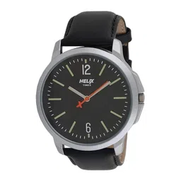 Helix Men Black Dial & Black Leather Straps Analogue Watch TW027HG01-picture-35